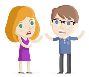 Couple fighting about divorce