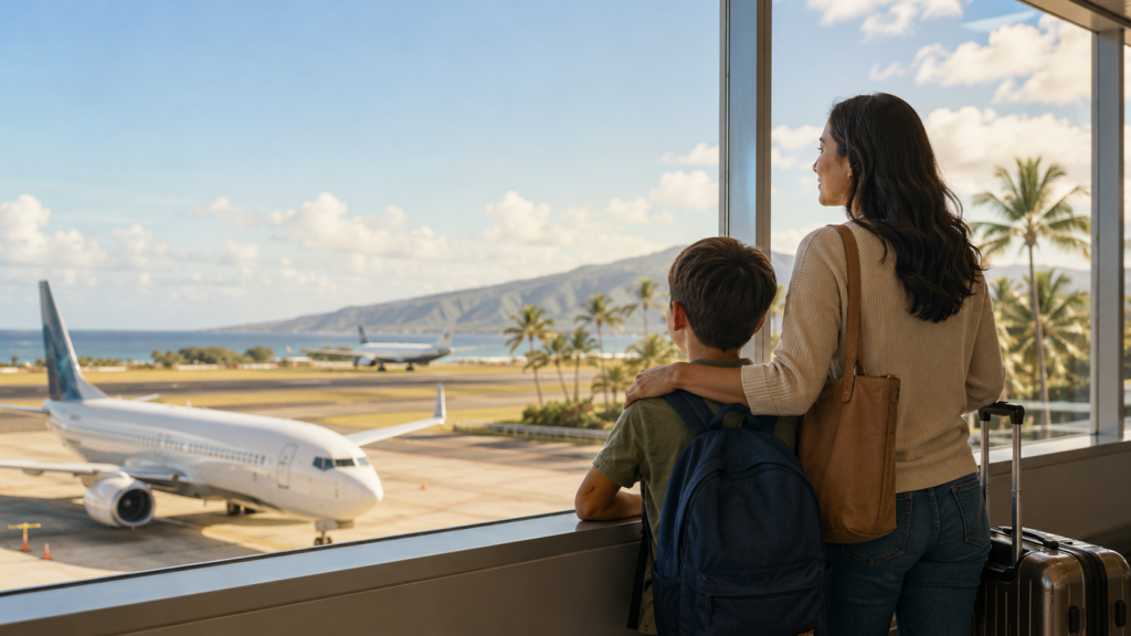 Inter-island co-parenting requires a lot of flying