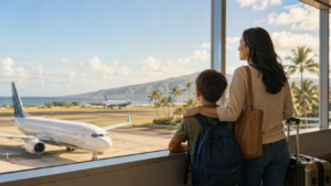 Inter-island co-parenting requires a lot of flying