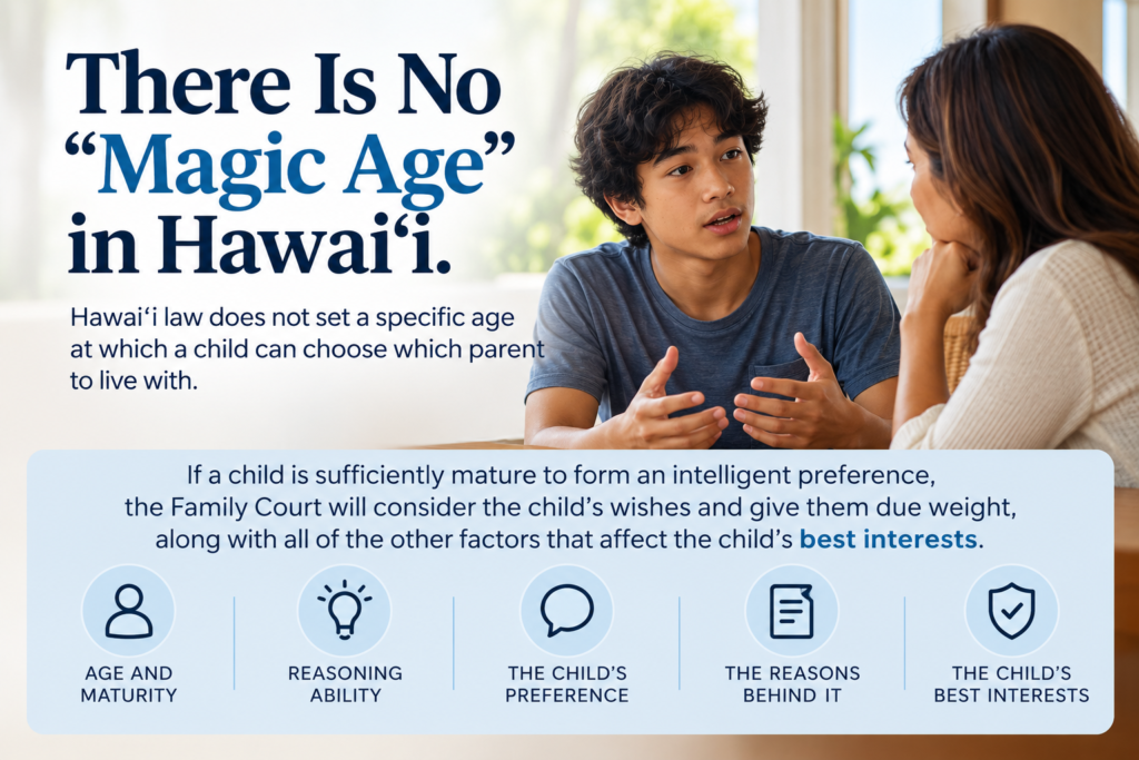 There's no "magic age" for child preference